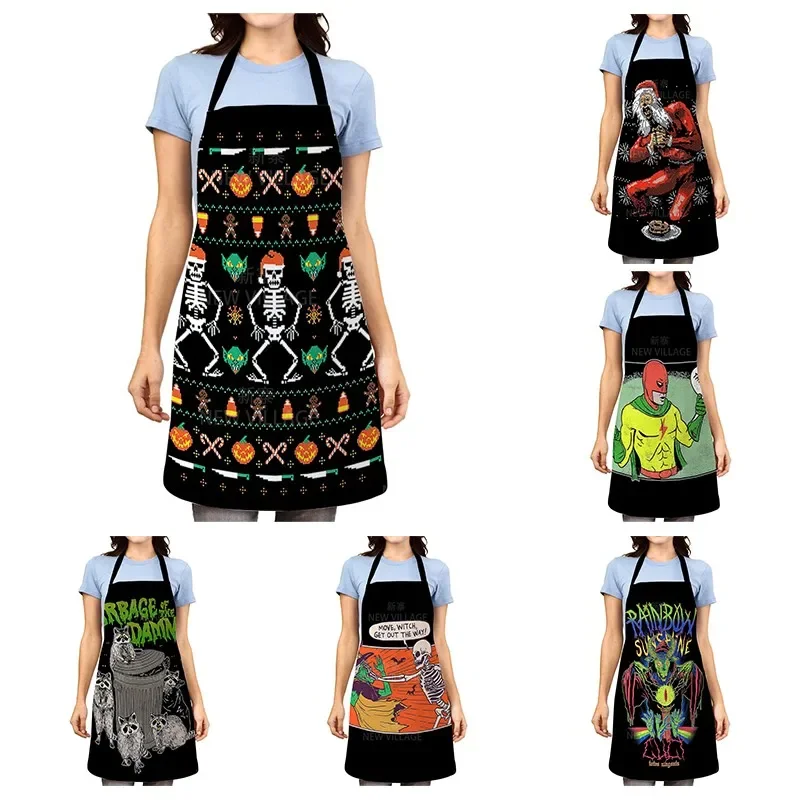 Cartoon Style Cute Car Apron For Children Rainbow Printing Apron Cooking Aprons Bib Household Cleaning Accessories Pinafore Bibs