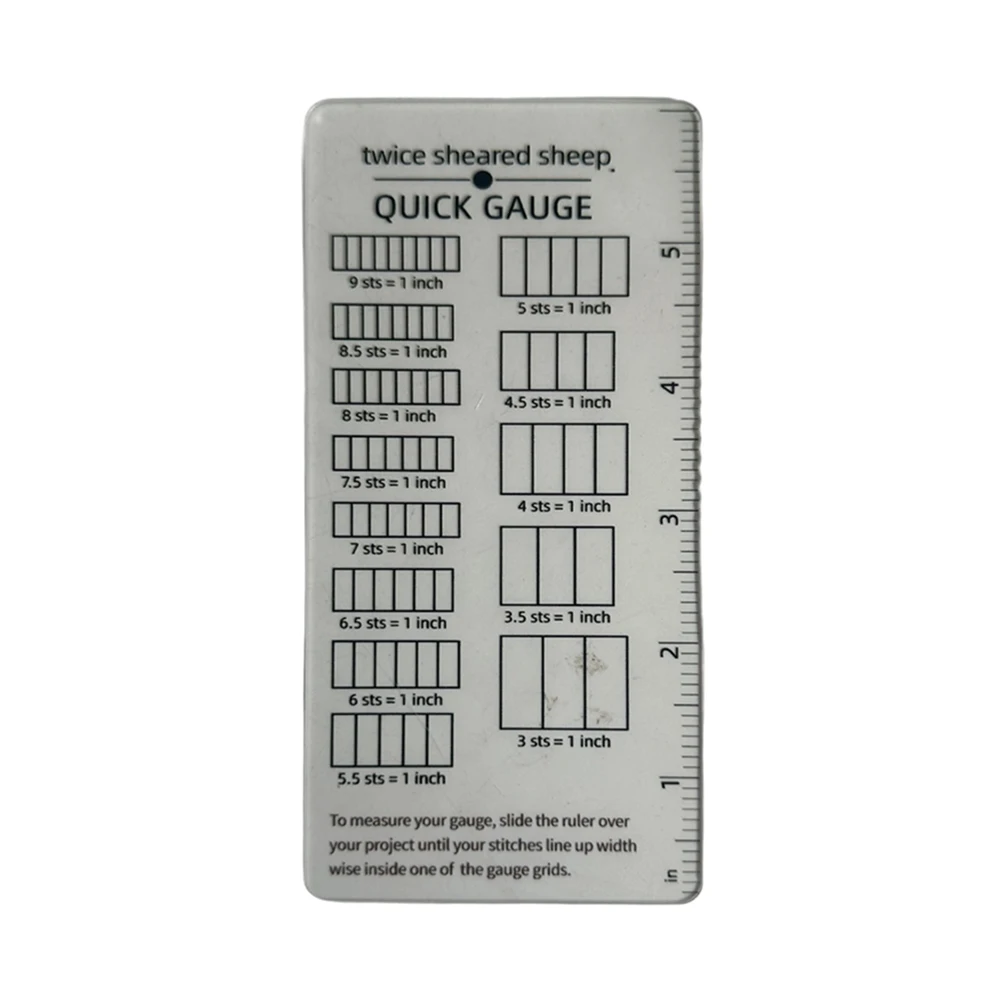 Gauge Ruler for Knitting and Crochet Projects Featuring Grid System for Precise Stitch Measurement and Alignment