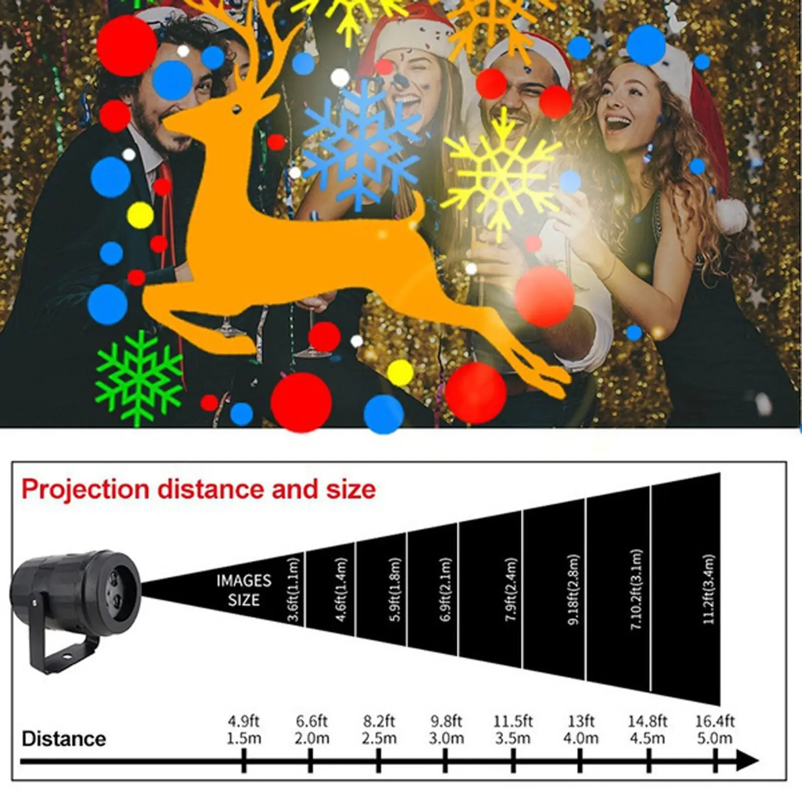 Christmas Rotating Projection Lamp with Snowfall LED Patterns for Garden Outdoor Waterproof Santa Claus Night Light Decor