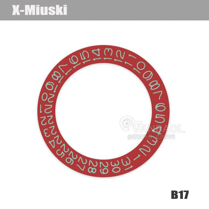 NH35 NH36 Red Day Date Dial Fit NH35 NH36 4R Japan Automatic Mechanical Movement NH35 Date Dial Wheel Paste Patch Dial