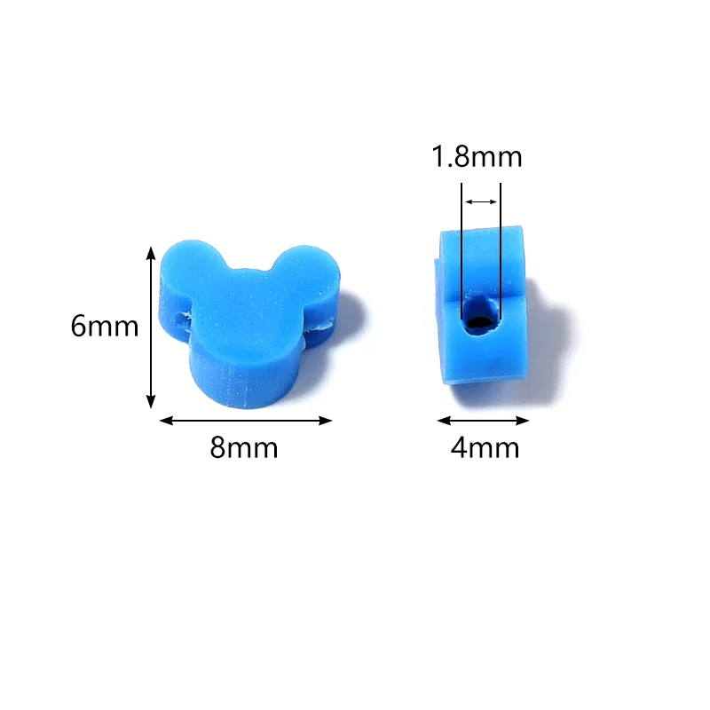 50pcs mouse head 6*8mm polymer clay beads for necklace DIY Bracelet pendant charm making Jewelry Accessories