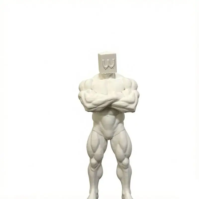 3D Printed Mysterious Male Body Part Fitness And Bodybuilding Muscular Figurine Statue