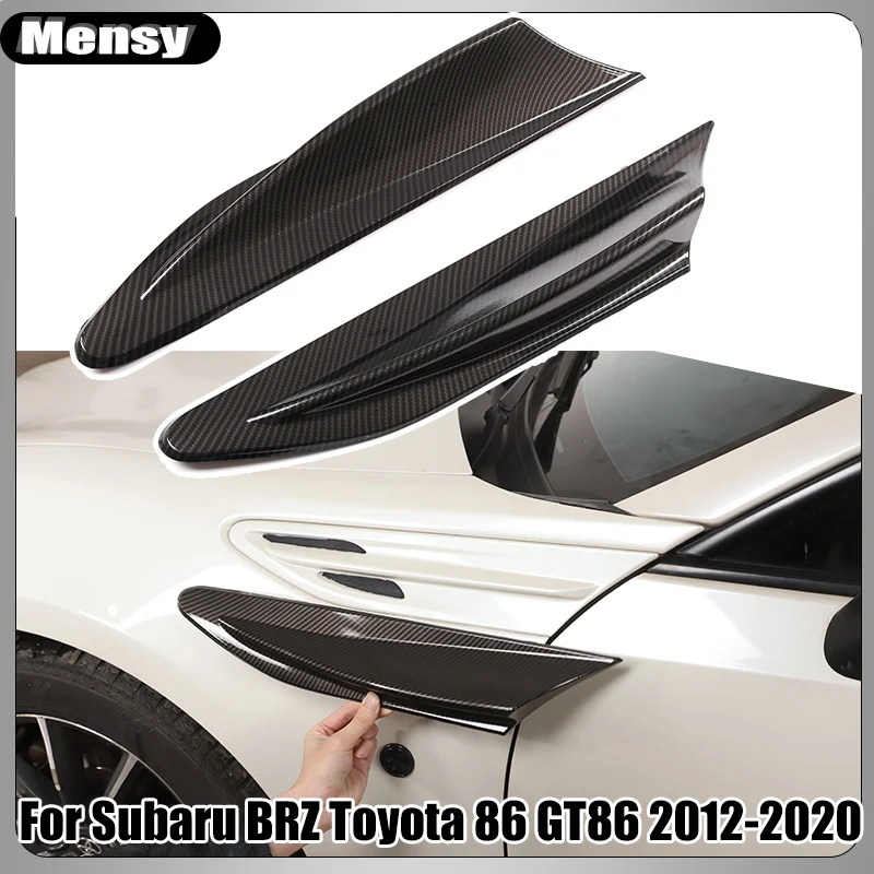 For Subaru BRZ Toyota 86 GT86 2012-2020 Car Side Air Outlet Fender Fin Vent Trim Cover Carbon Fiber Body Kit Sticker Accessories