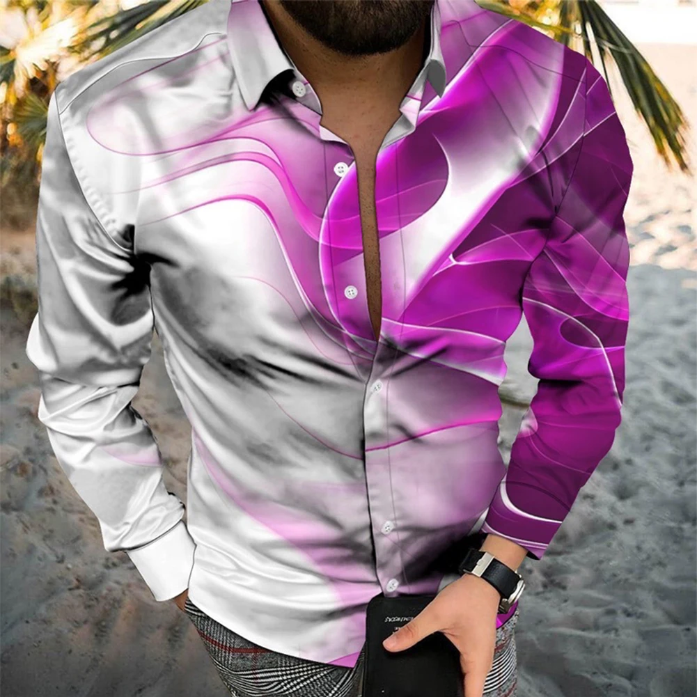 

Men's Long Sleeve Shirt Casual & Muscle Fitness Style Baroque Printed Design Perfect for Parties Daily Wear and Dressing Up