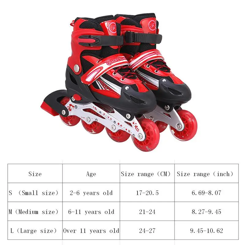 Skates Adjustable Size Multi Color Safe Durable Inline Children Unisex Roller Skates Triple Sealing Layer for Kids Sports