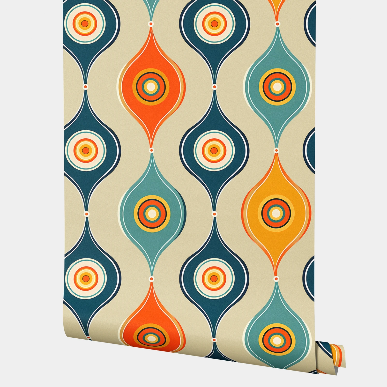 

Яркие цветные круглые обои для стен, рулон обоев с динамическим рисунком капель воды, обои с непрерывной линией для спальни, на заказ