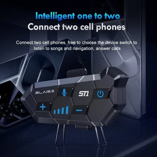 Imagen 2 del producto ST1 casco de motocicleta auriculares Bluetooth 2000Mah súper Larga modo de reposo inalámbrico manos libres impermeable auriculares de motocicleta