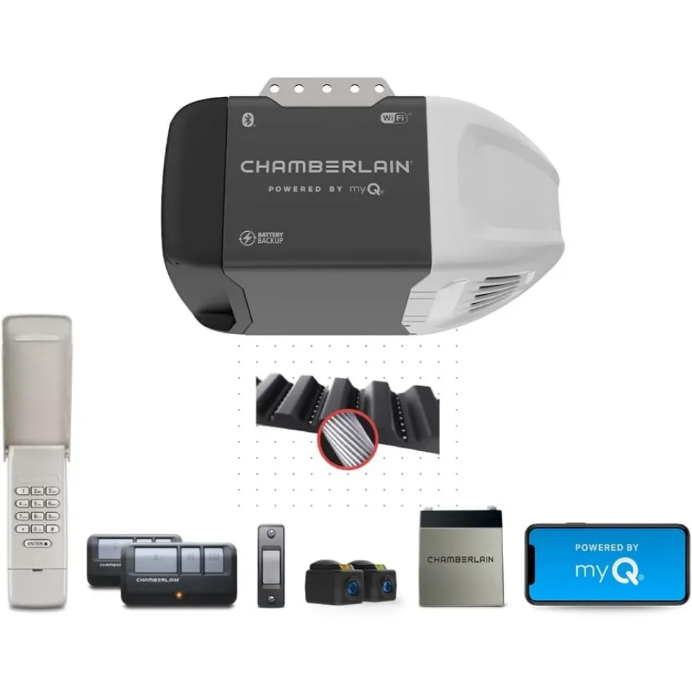 B2215T Garagentoröffner mit Batterie-Backup, Schwarz