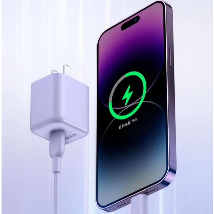 محول شاحن سريع قابل للطي من أنكر، ماك بوك اير، ايفون 14، 13، 12، والمزيد، 20 وات، 312