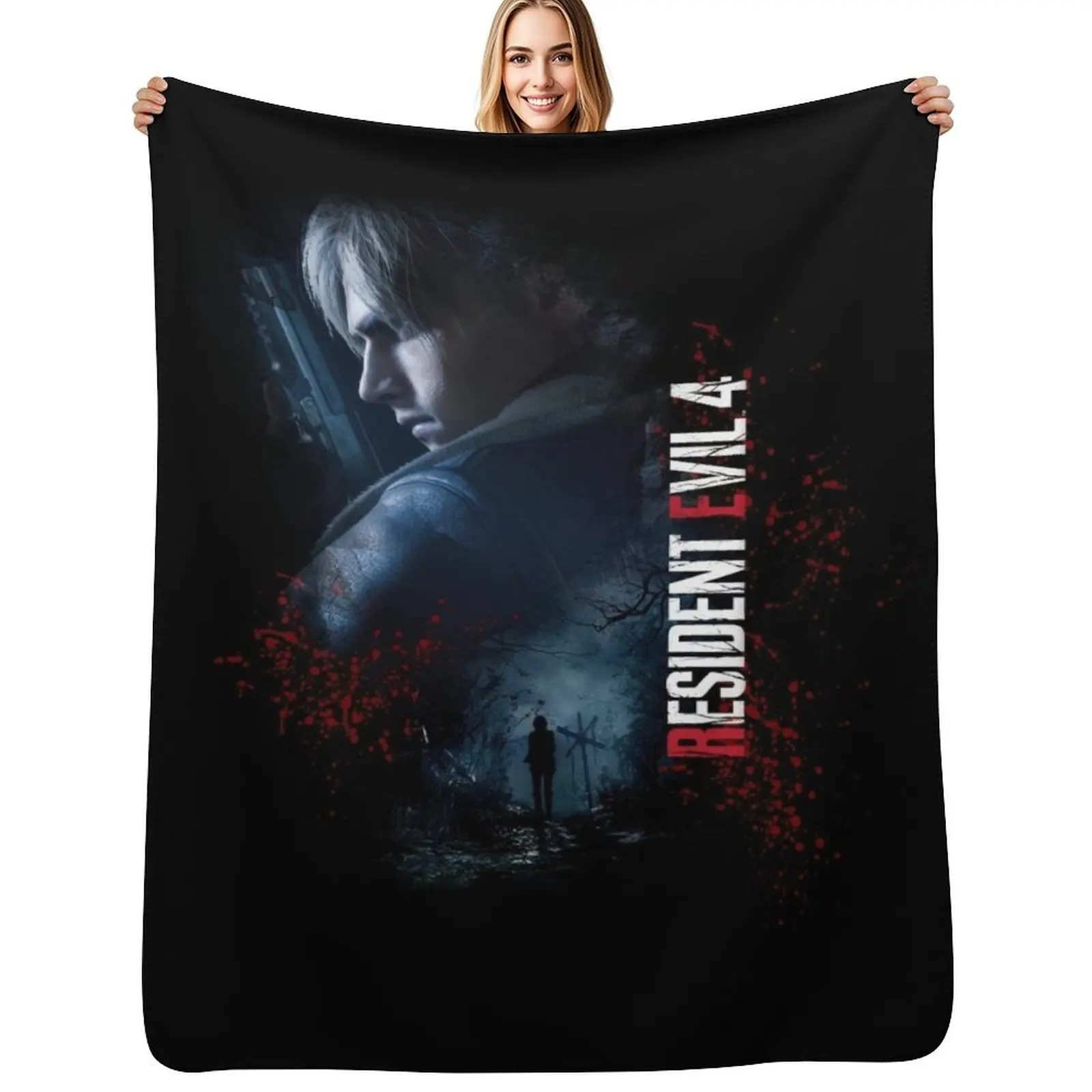 

Leon Kennedy RE4make Design 2 Throw Blanket Luxury St Furry Hairys Thermals For Travel Blankets