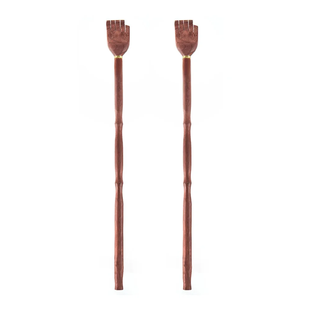 

2 Pcs Massage Bamboo Scratcher Scraper Tool Back Claw Massager Wood Sticks Brown Wooden Body