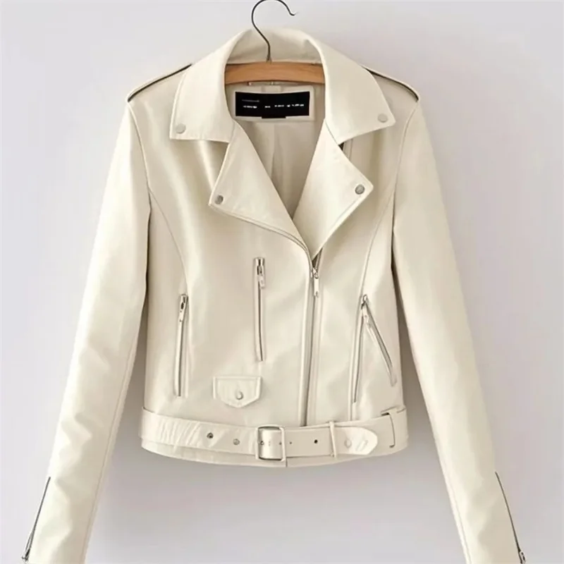 Explosions manteau en cuir femme 2025 printemps automne nouvelle veste en cuir de moto femmes vêtements de mode coréen dames survêtements