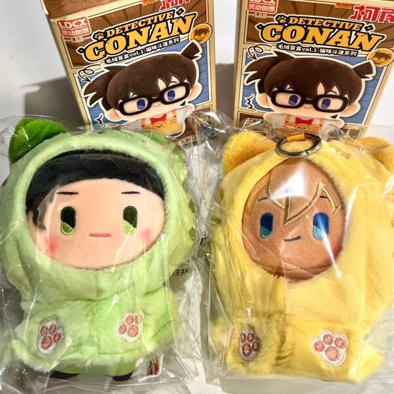 Genuíno em estoque detetive conan animal vestir-se gato capa série caixa cega ornamento de mesa mochila pingente presente aniversário da menina
