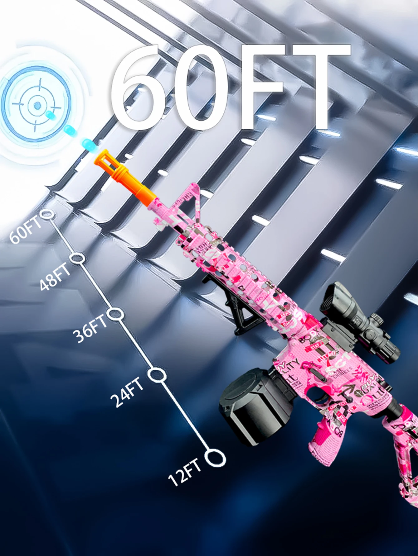 M416 blaster de gel elétrico, pistola de bola de gel, arma de brinquedo de bala de água de modo manual/automático, jogo interativo ao ar livre (sem balas)