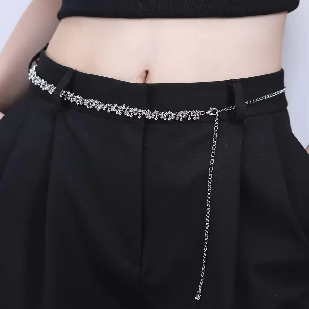 Casual Vintage Women Waist Chain Silver Adjustable Tassel Waist Chain Versatile Skirt Belt Women Decorative Body Jewelry