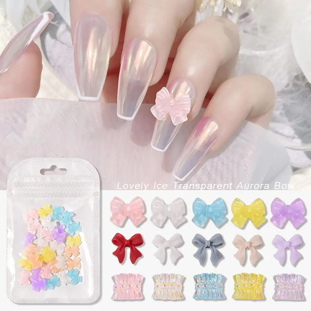 Nail Butterfly Rhinestone Resin Nail Ornaments Lightweight Fashion Style  Universal Resin Shiny Nail Bow Ornaments