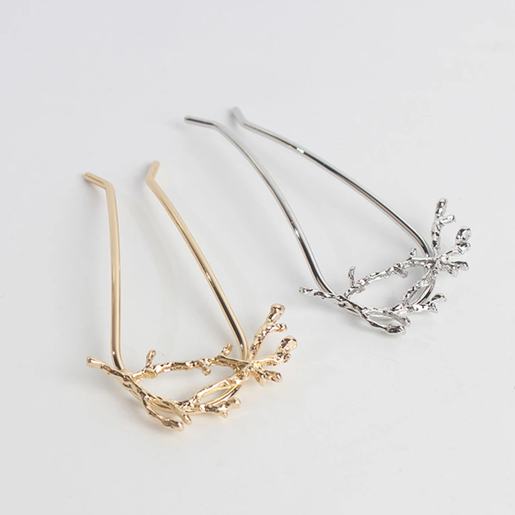 

2 Pcs Shaped Hairpins Rhinestone Women Hair Sticks Women Hair Sticks Vintage Forks Elegant Accessories Bride Wedding Birthday