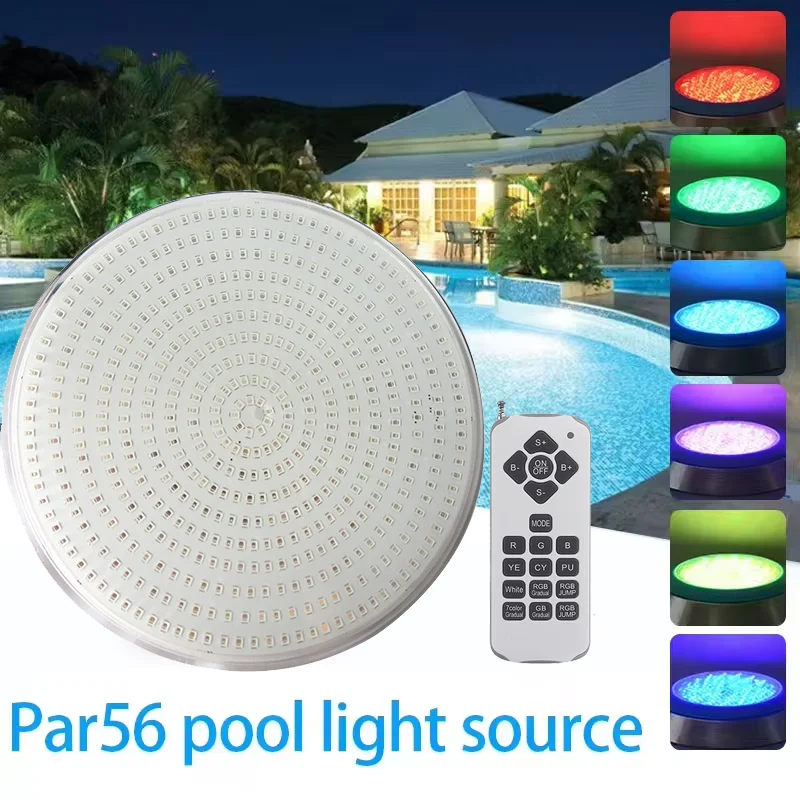 

Resin Filled PAR56 RGB LED Light 18W 24W 30W 35W 42W DC12V Pool Piscina 12V Plastic Warm White Blue Pure White