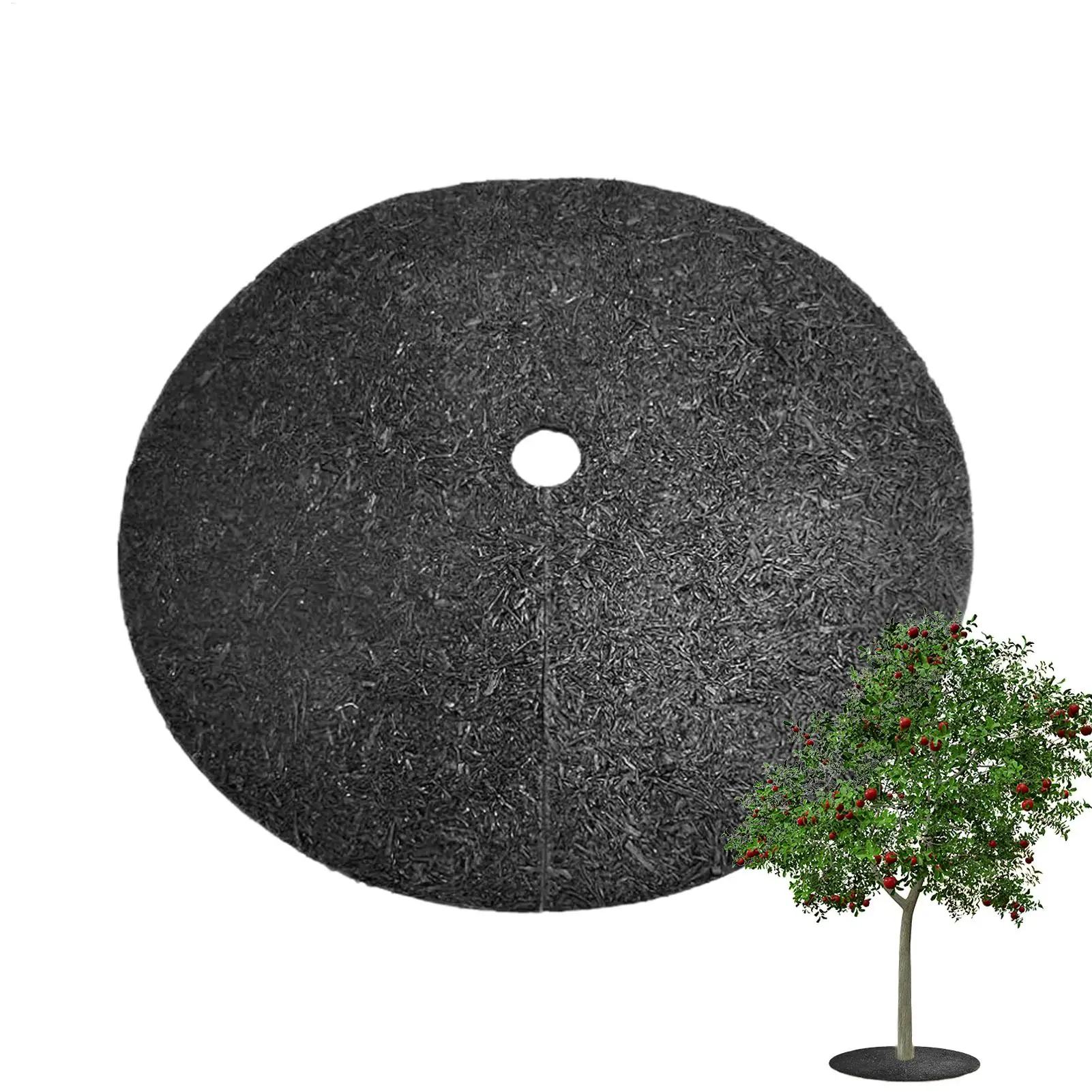 Non-Woven Tree Mulch Ring Weeding Barrier Protector Mat Tree Plant Protector Mat for Outdoor Plant Landscaping