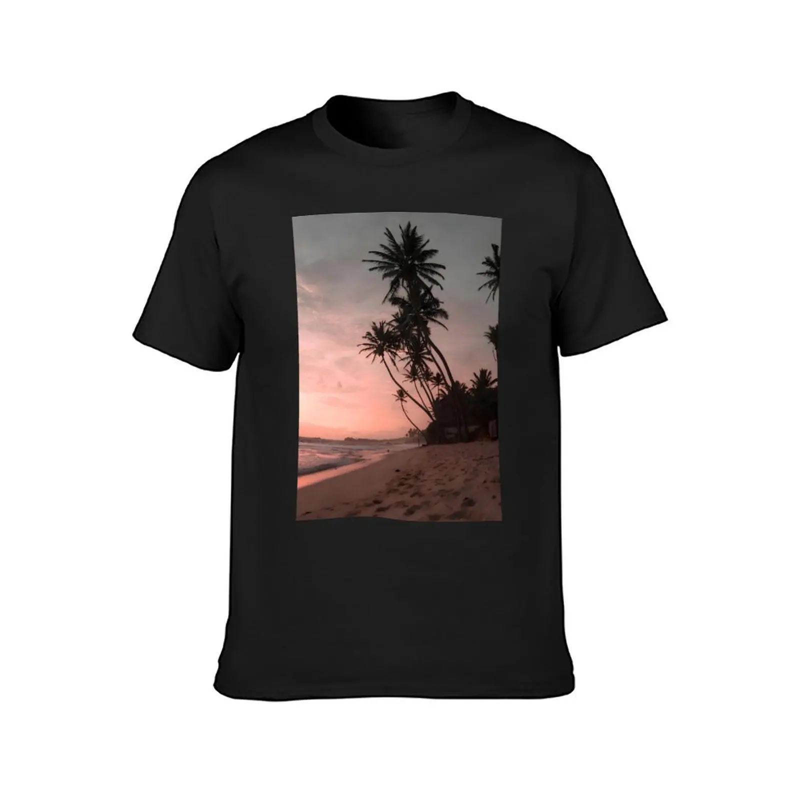 Nice Palms on beach at sunset T-Shirt oversized new edition plus size tops hippie clothes t shirts for men cotton