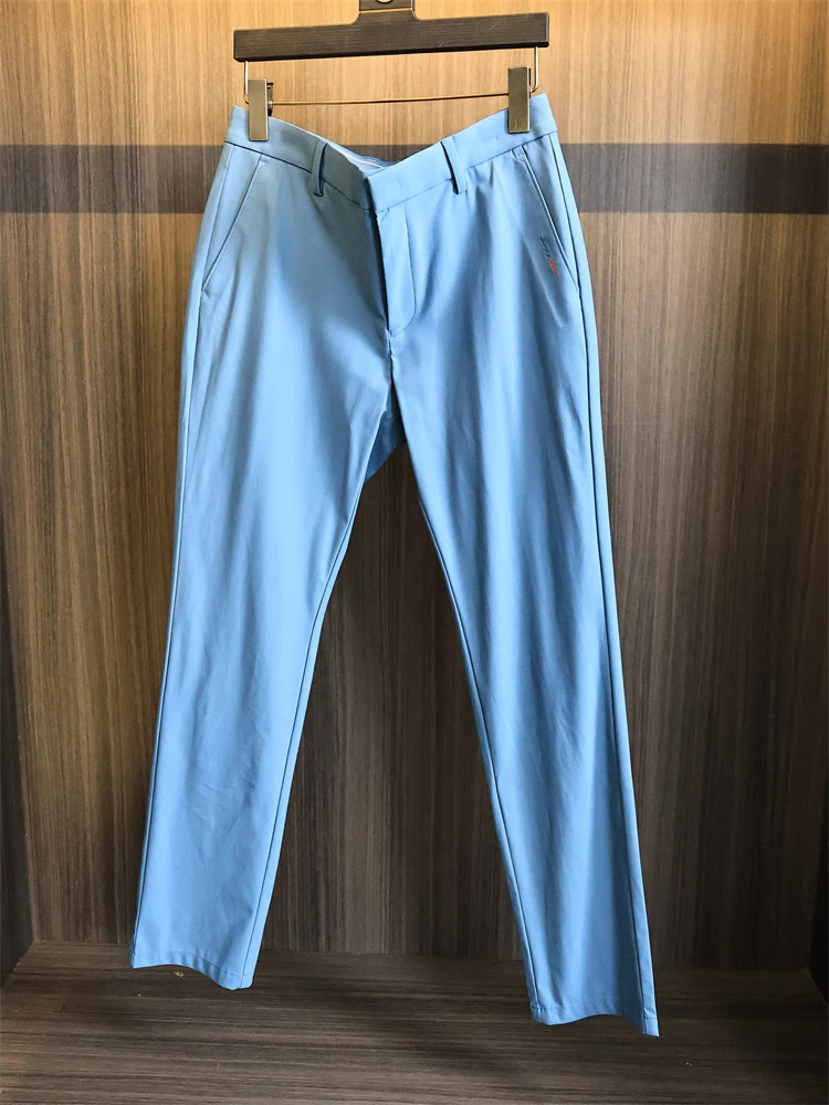

Golf Casual Pants Men's Straight Leg Busin Casual Trousers High Elastici Faion Urban Sle Summer Thin Material Pure C...
