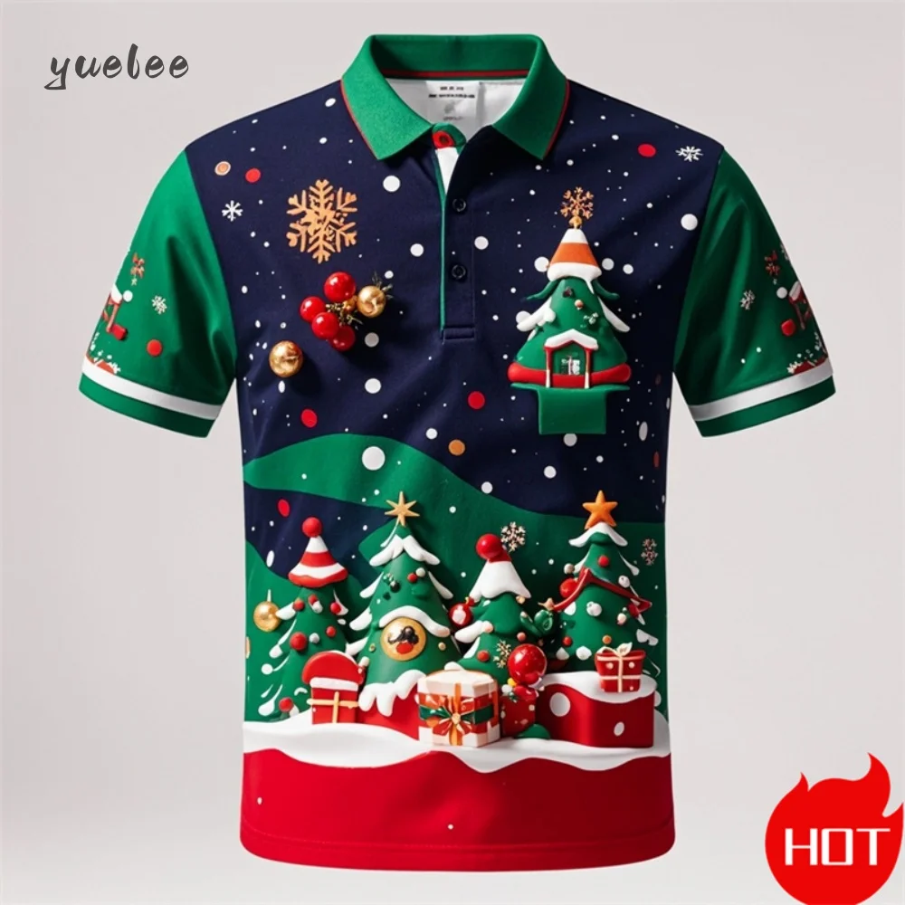 

Funny 3D Cute Santa Claus Xmas Printed Polo Shirt for Men Happy Christmas Tee Merry Christmas Graphic Shirts & Blouses Polo Tops