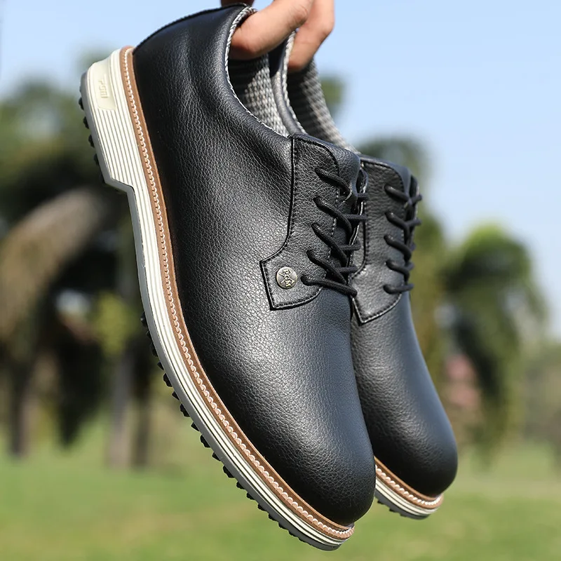 PGM Golf Shoes Men's Brogue Sneakers Anti-slip Spikes High Elastic Cushioning Breathable Waterproof Lightweight Casual Sneakers