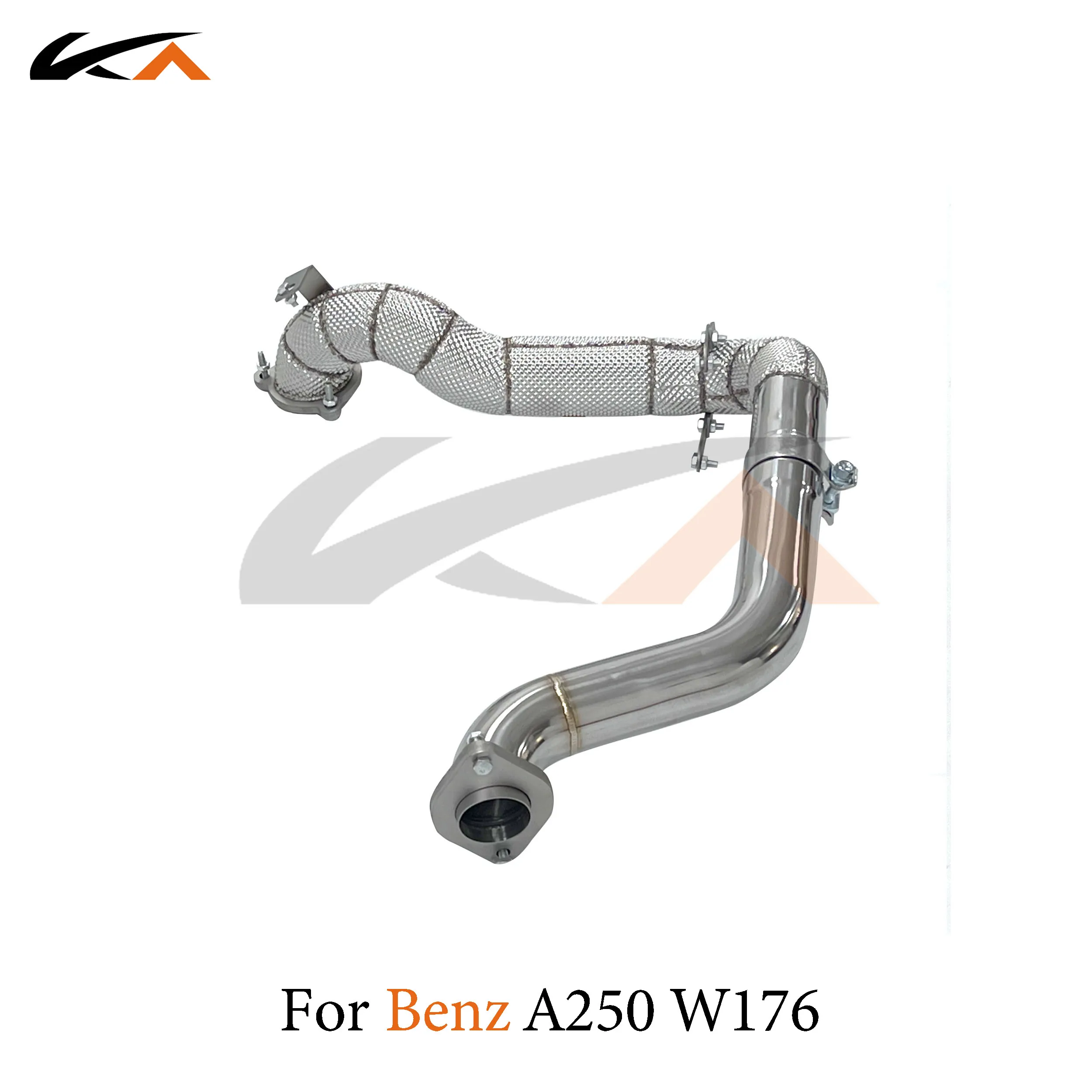 KA exhaust system header stainless downpipe for Mercedes-Benz AMG A35 CLA35 A250 GLB250 W176 2.0 axle pipe catalysis heat shield