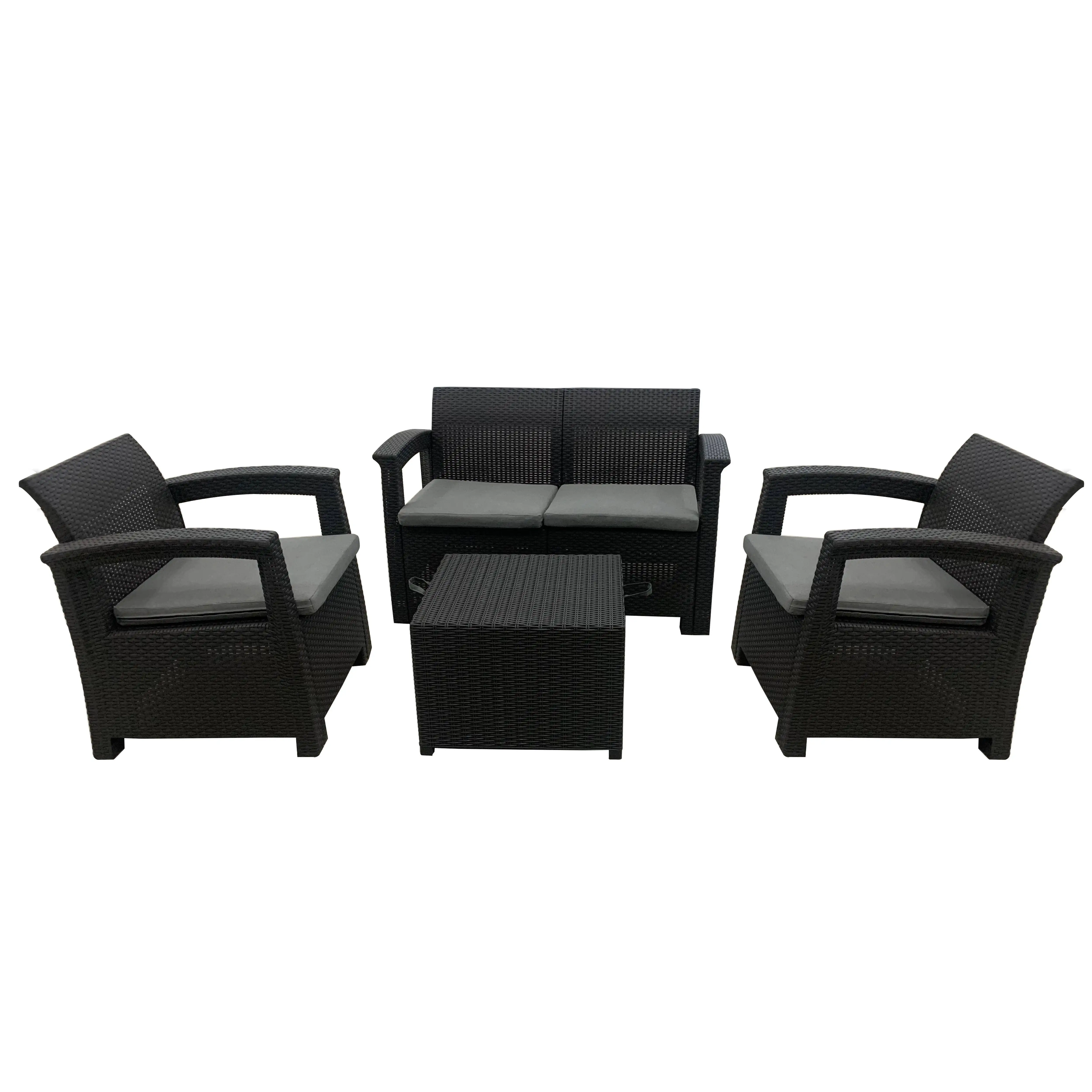 

All-Weather Outdoor Modern Garden Patio Sofa Set PP Plastic Armchair with UV Protection Injection for Hotels