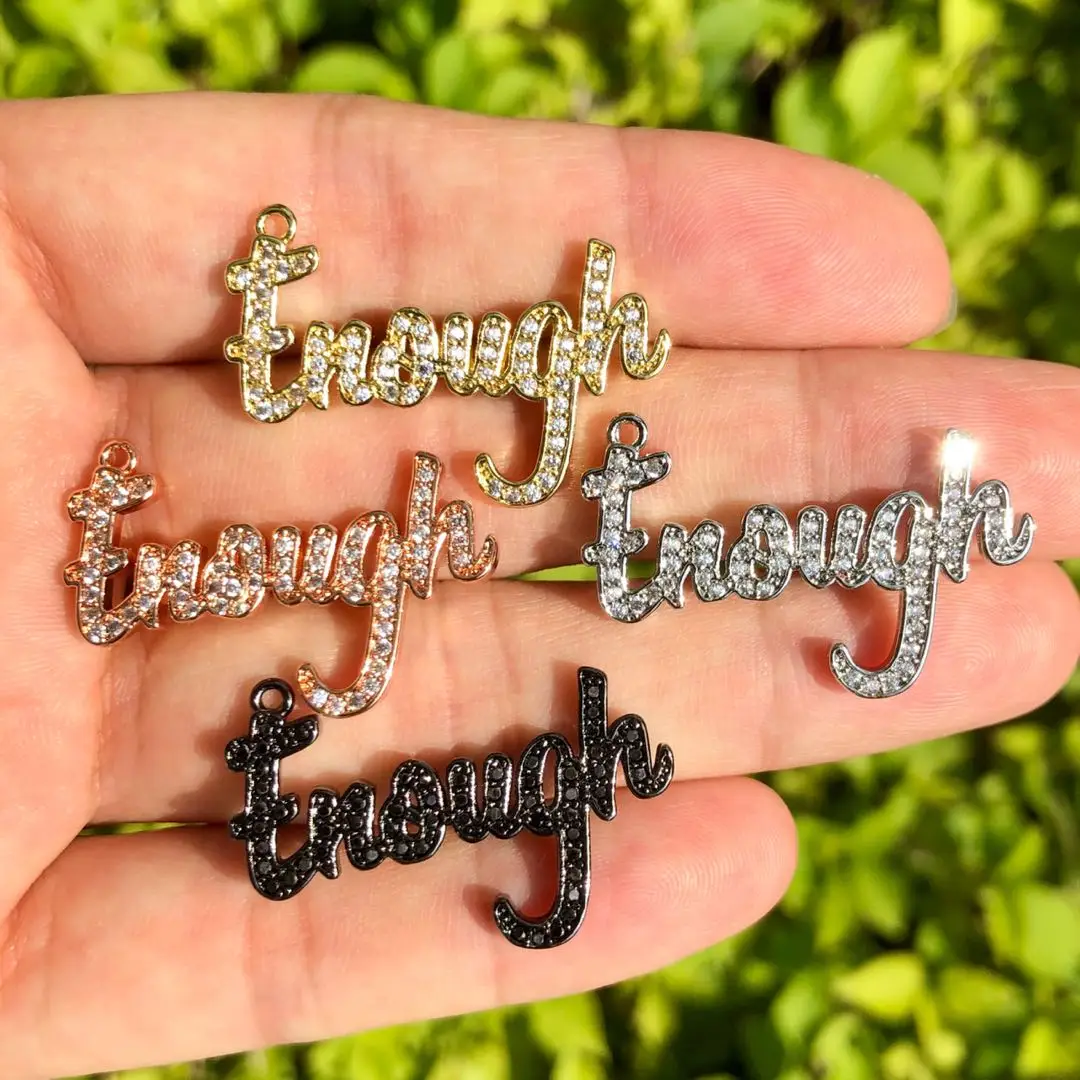 5pcs Pave Copper Religious Enough Charms 22x33mm for Women Jewelry Making DIY Bracelets