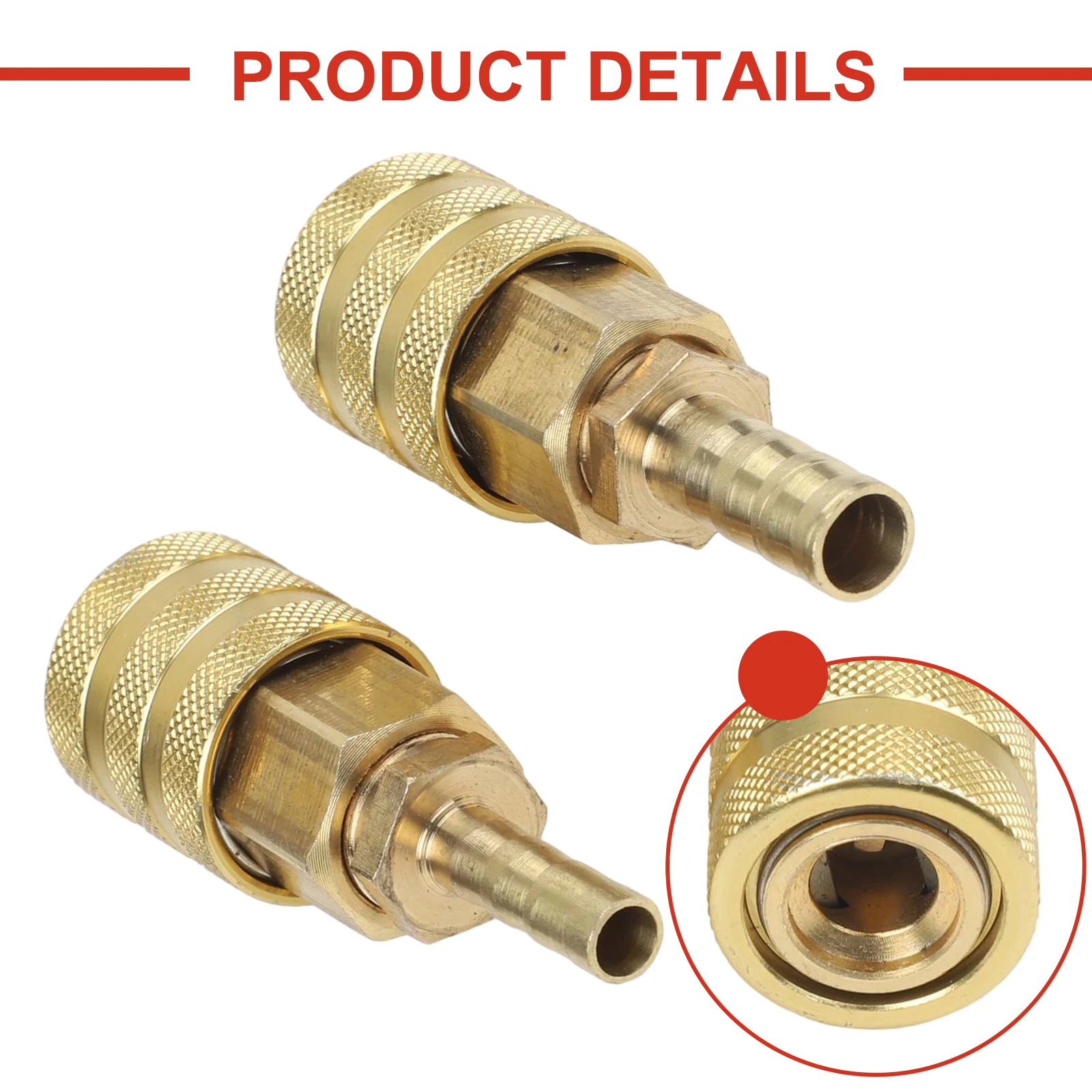 NPT Thread Tire Valve Connector Leak-proof Sealing Precision Machining Solid Brass Construction Connector 6mm,8mm