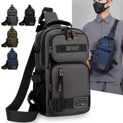 Men's Chest Bag Multifunctional Molle Waist Pack Travel Lightweight Handbag Outdoor Hiking Cycling Crossbody Bag Large Rig Pouch