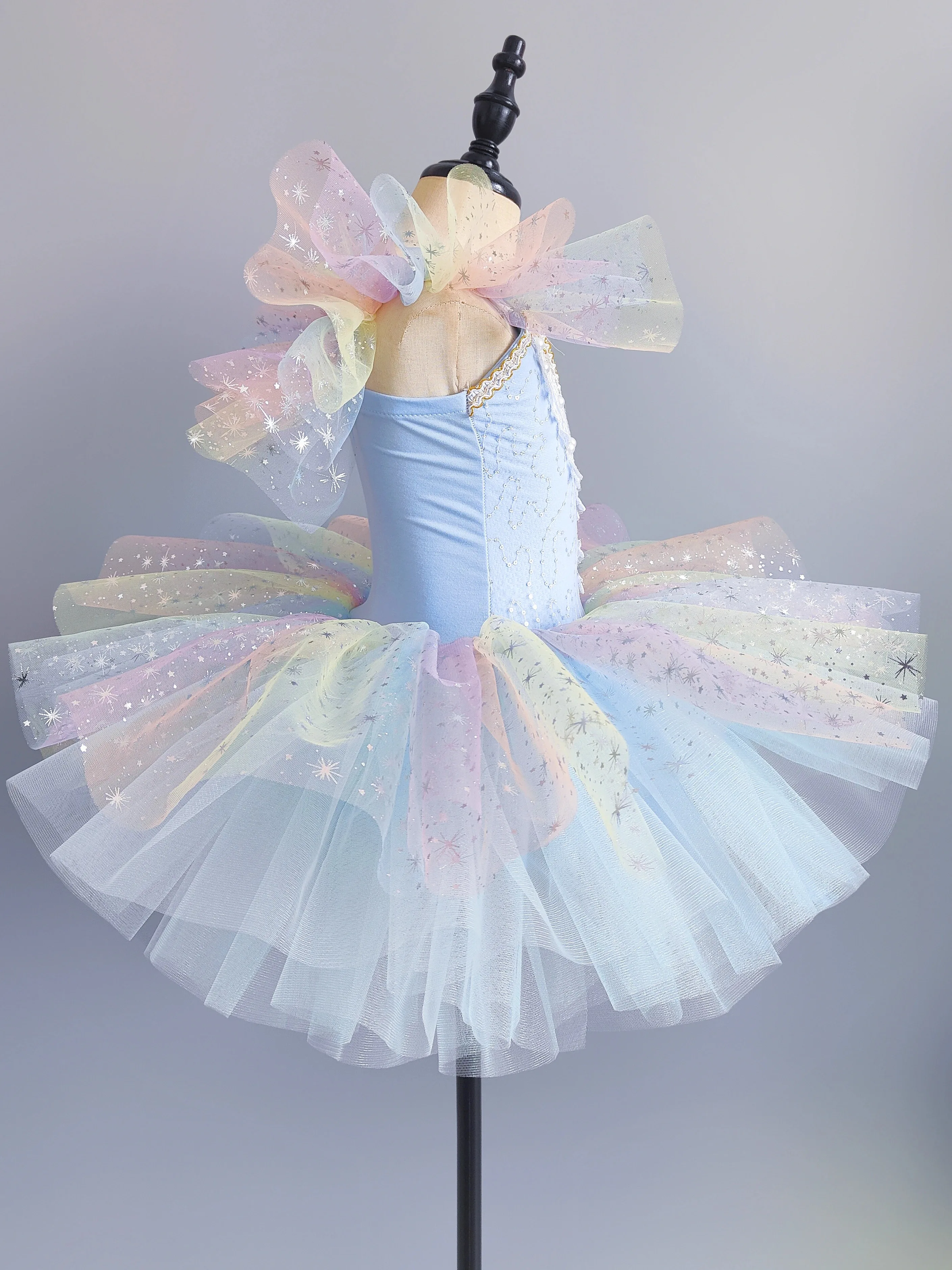 Vestito da balletto per bambini Sette colori Ragazze Bambini Vestito da principessa con paillettes Tutu di balletto DanceClothes Performance Tutu Gonne
