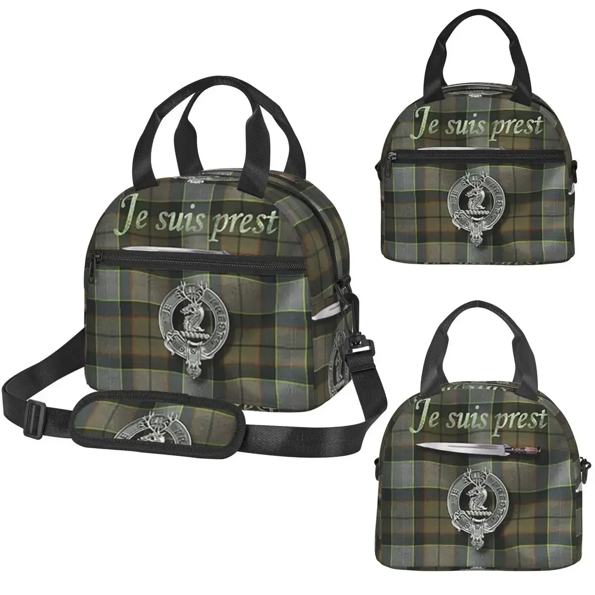 Bolsa térmica para el almuerzo Je Suis Prest Tartan Outlander TV para mujer, caja térmica para oficina, bolsa térmica portátil para el almuerzo