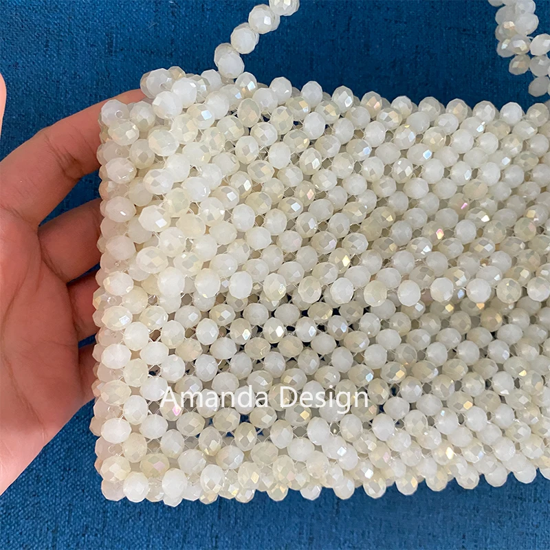 Banquet Clutch Purses and Handbags Handmade Shiny Crystal Beads Luxury Designer Ladies Bags for Women Party Weeding 2023 Summer