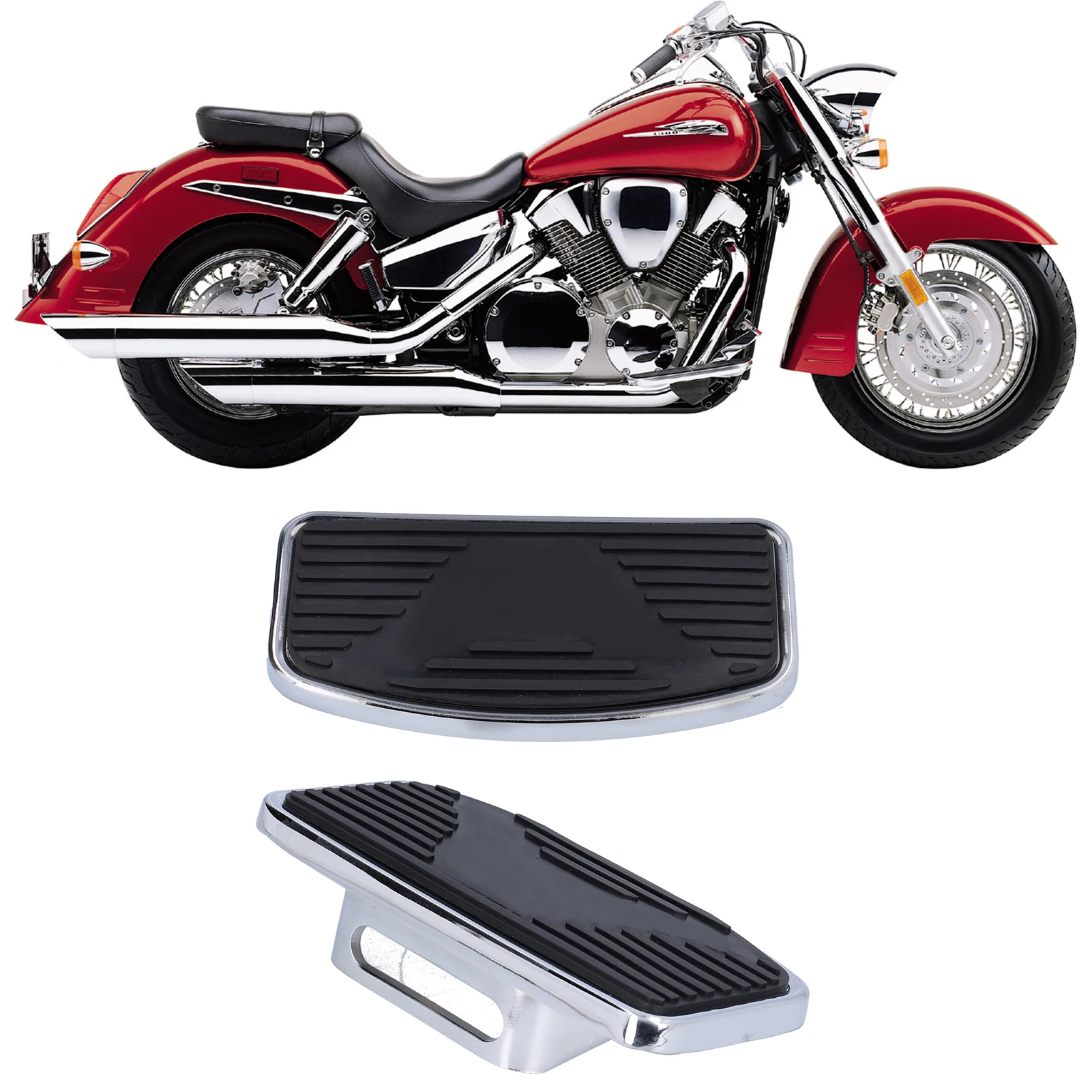 Motorcycle Floorboard Wide Footboard Footrests Fit for  VTX1300 VTX1800 Motorcycle Rear Footboard