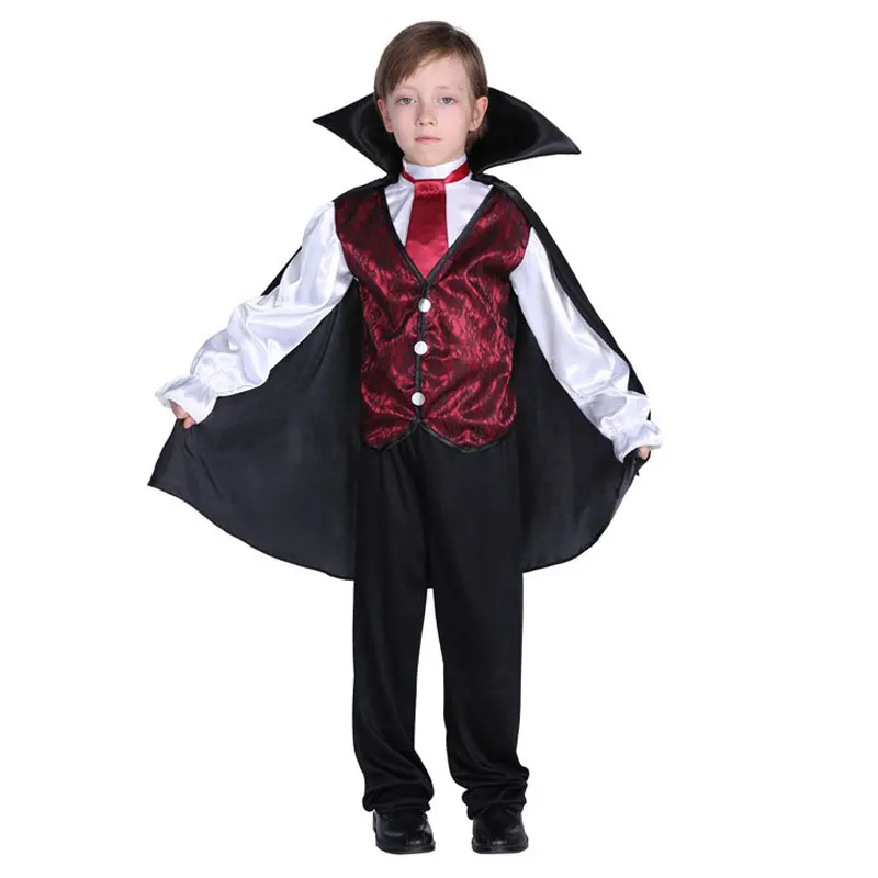 Dzieci dziecko kostium wampira liczyć Dracula Cosplay chłopców wampirzyca dla dziewcząt impreza z okazji Halloween Cosplay Fantasia element ubioru