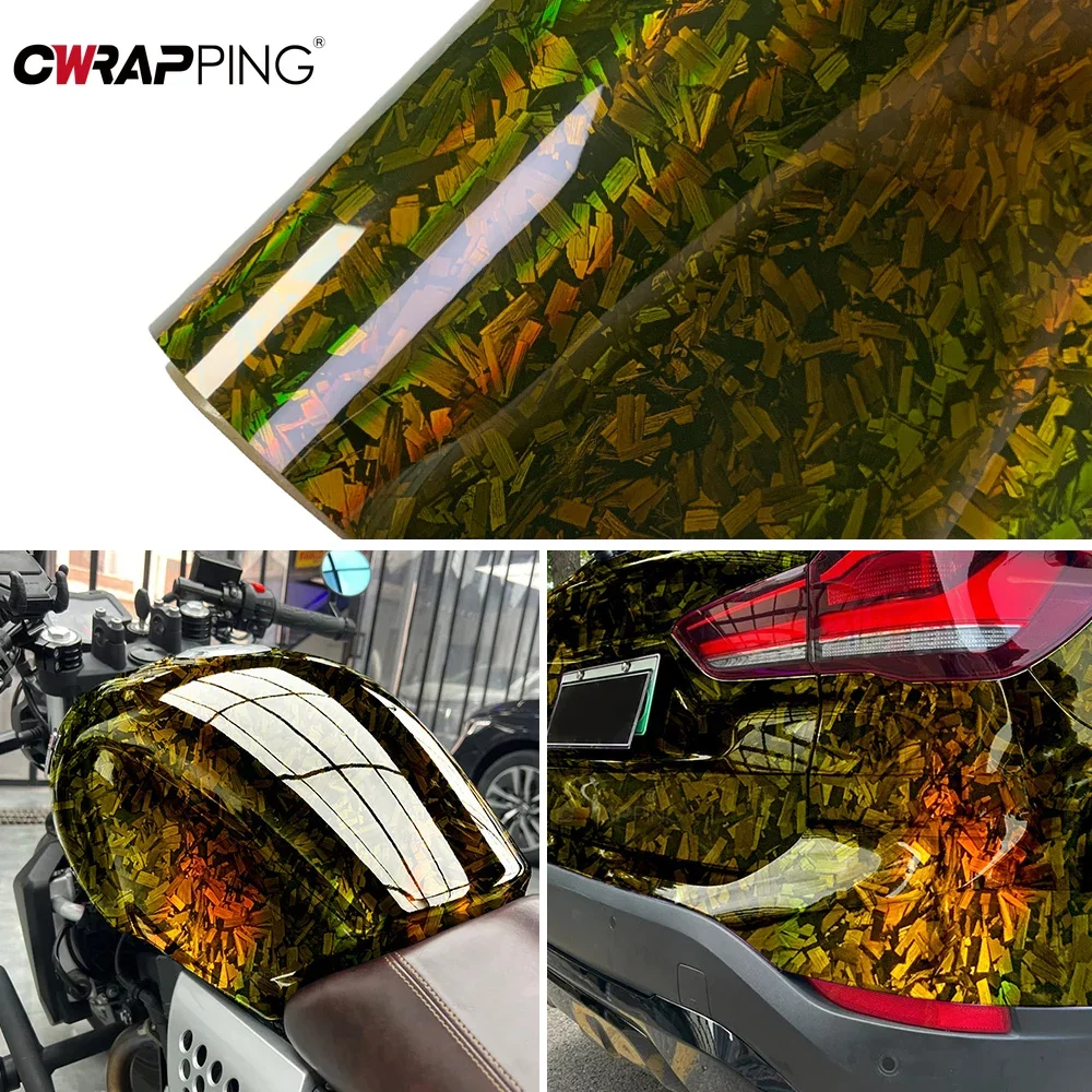 Car Sticker High Grade Forged Carbon Fibre Film Glossy Body Modification Sticker Motorcycle Body Sticker for Car Accessories