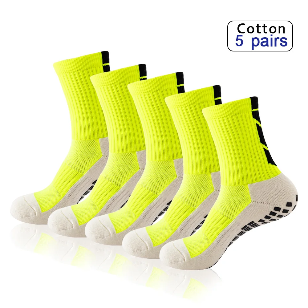 Chaussettes de football épaisses pour hommes, fond de serviette, entraînement professionnel, course à pied, basket-ball, 5 paires