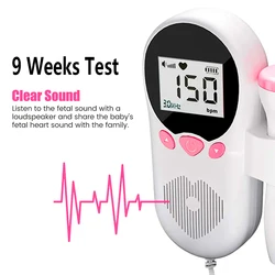 Home Doppler Fetal Heart Rate Monitor Baby Pregnancy Heartbeat Detector LCD Backlight No Radiation Stethoscope Pulse Meter 3MHz