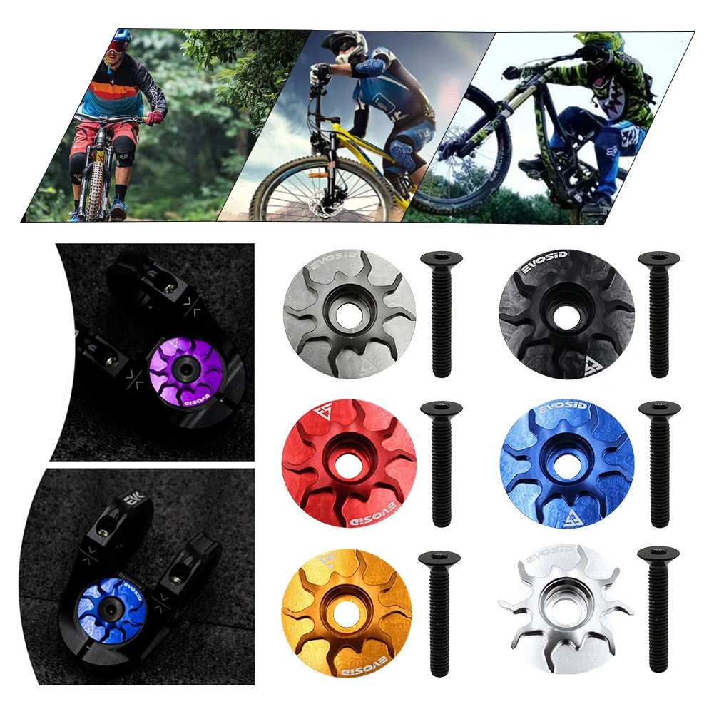 

MTB Road Bike Stem Headset Top Cap Cover Aluminium Alloy Bicycle Stem Top Cap for Fork Head Tube Cycling Accessories