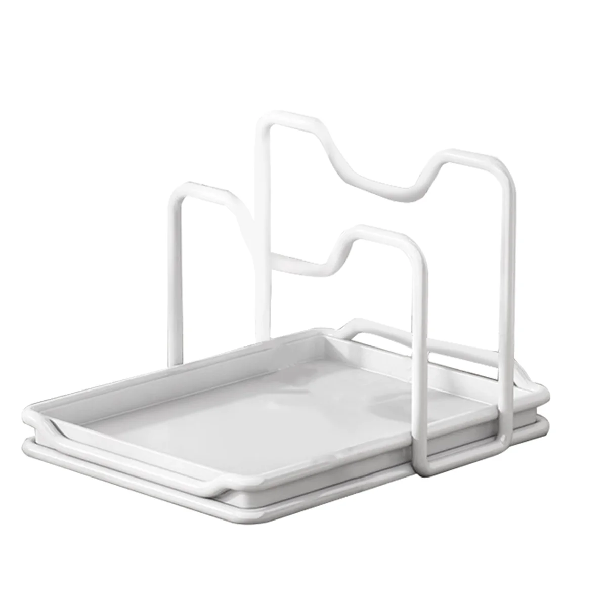 

Lid Rack Pan Pot Cover Rack Pan Lid Organizer Stove Spoon Holder Pan Organizer Rack for Cabinet Pot Lid Stand Utensil A