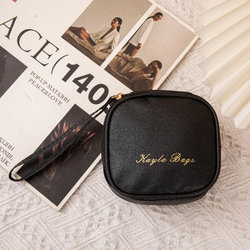 New PU Fashion Square Cosmetic Storage Bag Women Girl Make Up Key Sanitary Napkin Tote Pouch Travel Organizer Lipstick Mini Bag