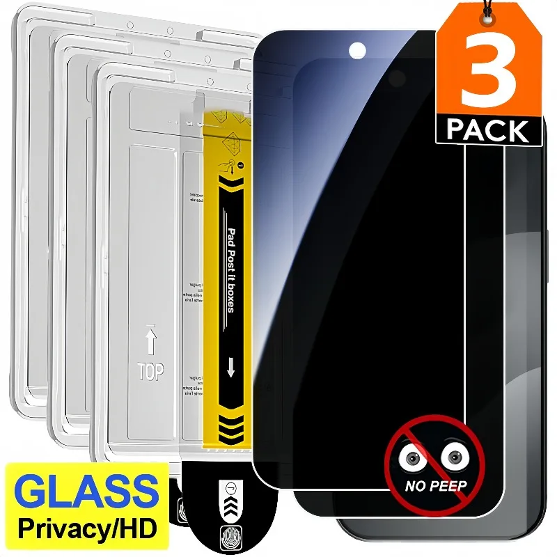 

3-1 упаковка для IPhone 17ProMax, защитная пленка для конфиденциальности с автоматическим отправлением, закаленное стекло OneTouch, стекло против царапин для Iphone17