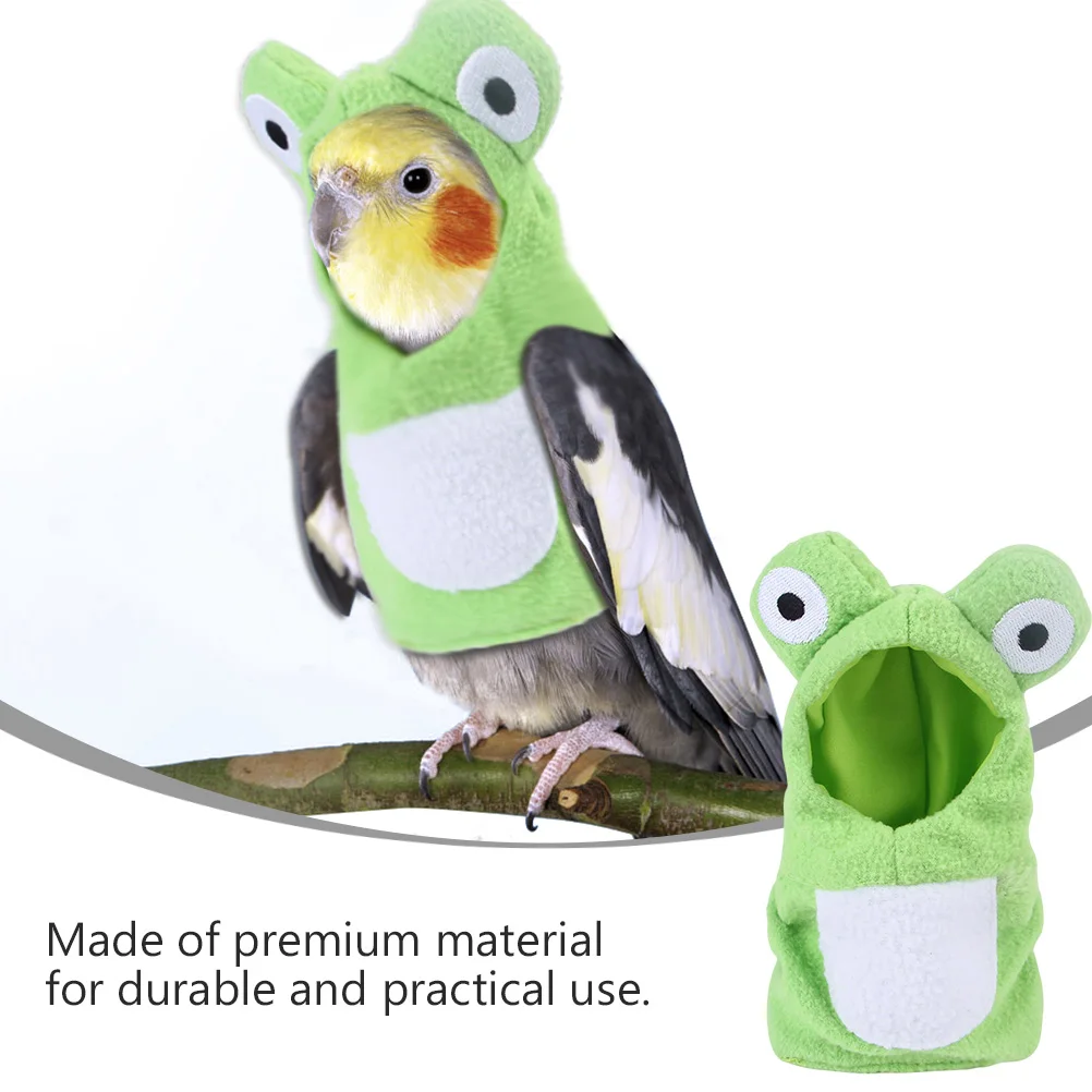 

Funny Pet Birds Clothes Frog Style Costume for Diapers Parrots Lightweight Suit Easy Clean Adjustable Strap Beautiful Printed