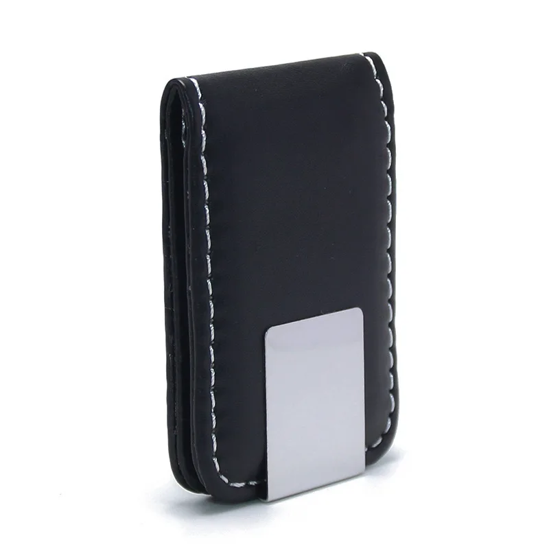 Creative PU Leather Magnet Money Clip Simple Compact Pocket Bag Portable Men Women Banknote Money Clip Magnetic