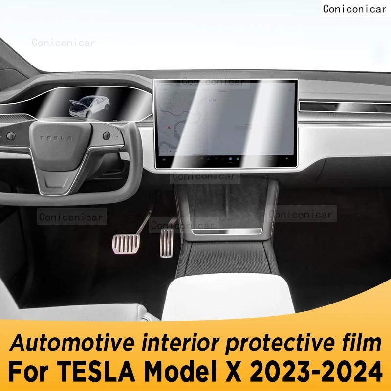 For TESLA Model X 2023 2024 Gearbox Panel Navigation Automotive Interior Screen Protective Film Anti-Scratch Accessories