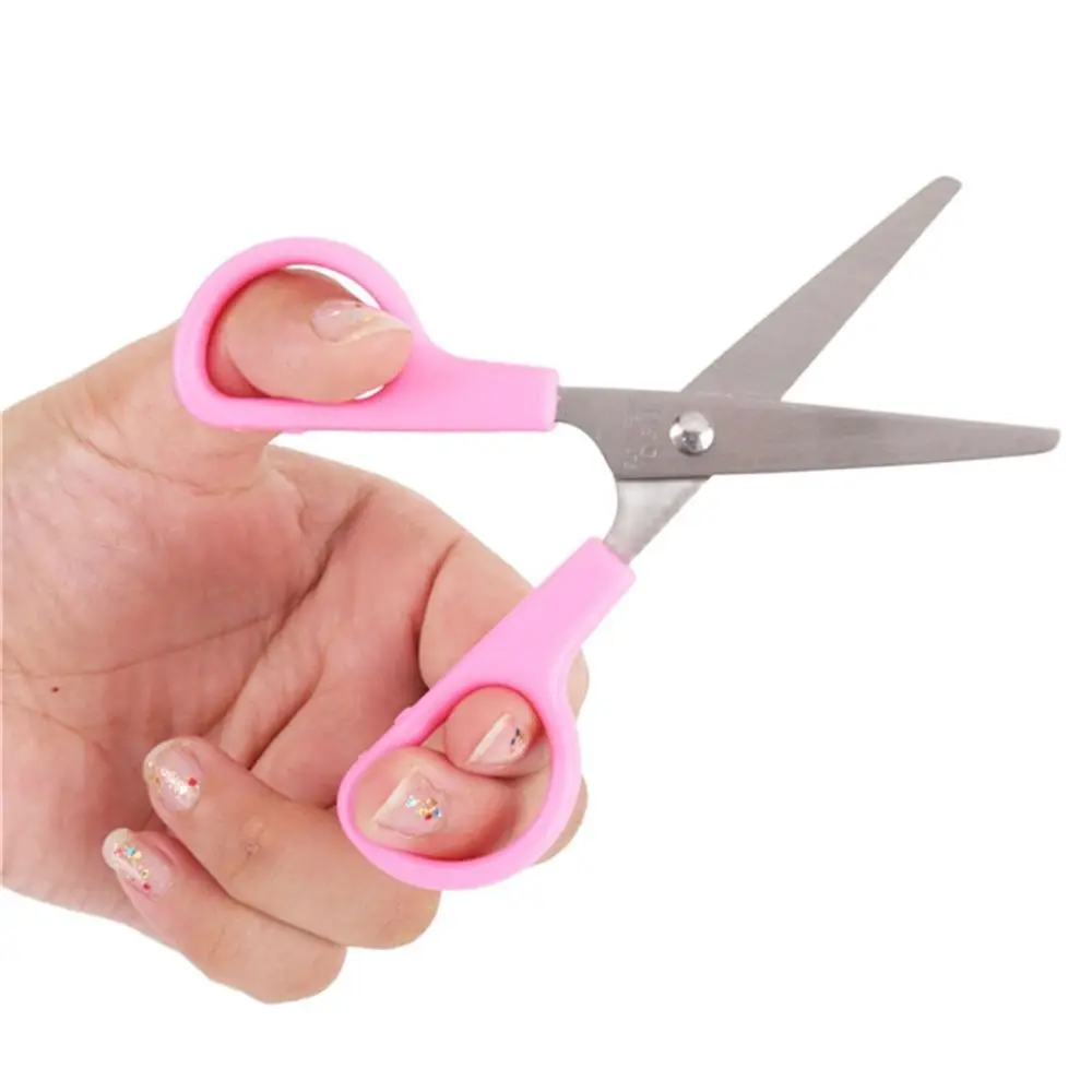 Deli 122mm Stainless Steel Colored Mini Safety Scissors Child Student Handwork Paper Cutter Tool Office School Supply Stationery