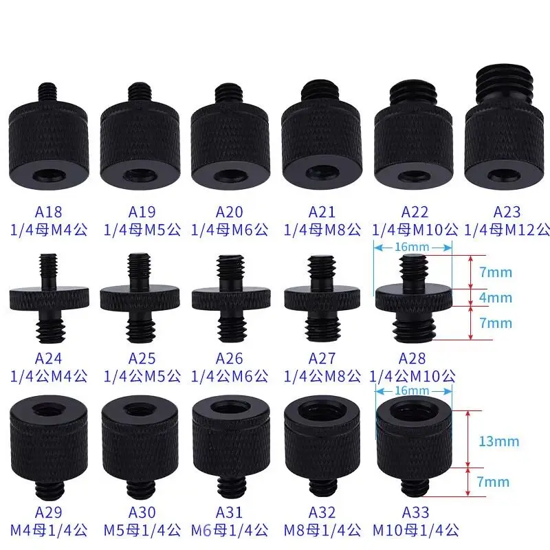 1/4 Turn M4M5M6M8M10 Conversion Screw Projector Holder Transfer Photography Accessories Camera Tripod