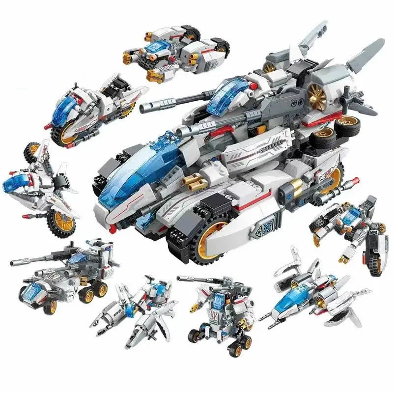 QMAN 41310 Star Hunter Tank 4IN1 Building Blocks Kit Brick Model Kids Toys  Direct deformable body  821Pieces